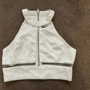 Forever 21 white/mesh halter top